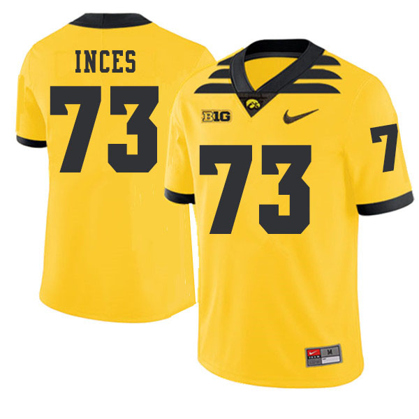 2019 Men #73 Cody Inces Iowa Hawkeyes College Football Alternate Jerseys Sale-Gold